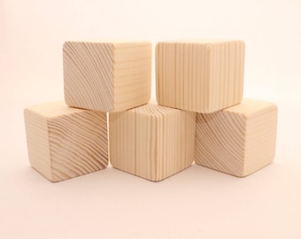 Unfinished wooden blocks | 2 " | 5 cm | 2 inch blocks