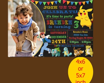 Pokemon Invitation, Pokemon Birthday Invitation, Pokemon Birthday Card Pikachu, Pokemon Birthday Card, Pokemon Party, Pokemon GO Invitation
