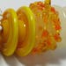 Handmade Glass Lampwork disc disk Beads "yellow" filler focal glass art