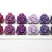 12 pcs Resin Flower Cabochons - 12mm Trillium Flowers - Purple Matte Mix