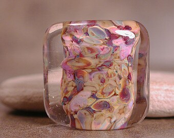 Art Glass Focal Bead, Square Nugget Lampwork, Divine Spark Designs, SRA