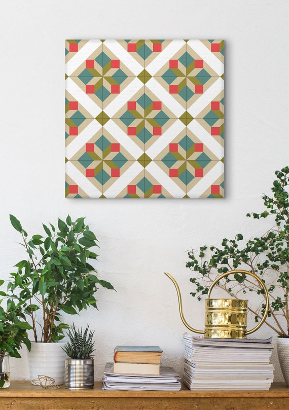 Wall Canvas Art Tile Design Graphic Pattern Canvas Print