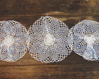 Blue and white doily Lot
