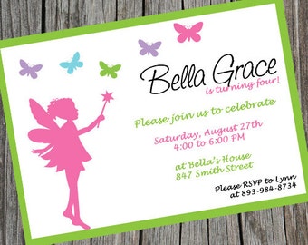 Fairy Party Invitation. Fairy Princess Invite. Fairy Invitation. Fairy Birthday Invitation. Digital Invitation. Princess Party Invite.