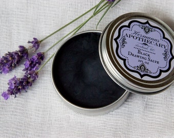 Black Drawing Salve - Lavender Scent - Draws out splinters, infection, foreign objects, blemishes - Hand made