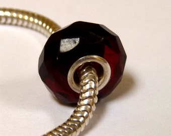 Baltic Amber Faceted European Charm Bead Cherry Color