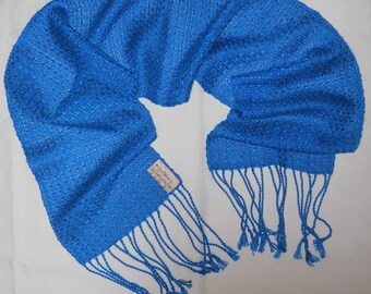 Ming Blue Tencel Handwoven Scarf