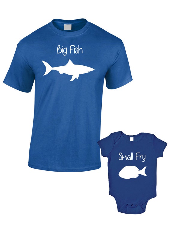 Big Fish Little Fry T-Shirts or Baby Grow Matching Father