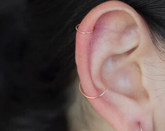 Rose Gold Cartilage Hoop, Hoop Earring Rose Gold, Small Rose Gold Hoops, Helix Ring 14k Rose Gold Fill, Piercing Jewelry, Gift For Woman Her