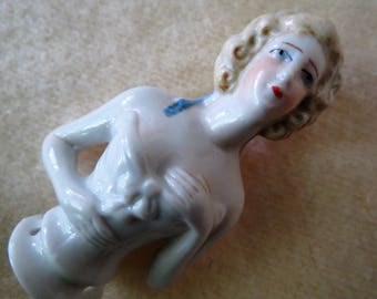 Porcelain Half Doll - German Pincushion Doll