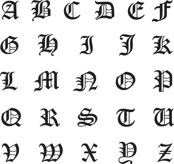 old english letters tattoos font
