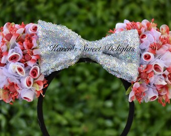 Red Flowered Minnie Ears