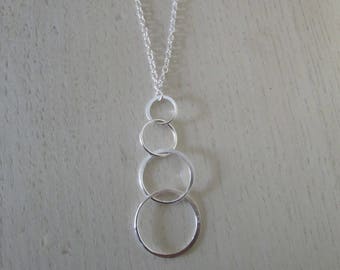 Necklace 4 circles 925 Sterling Silver