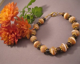 Mother of Pearl and Bronzite Bracelet