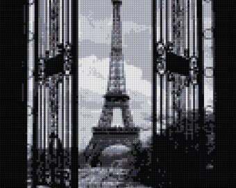 Eiffel Tower Paris France Cross Stitch pattern PDF EASY