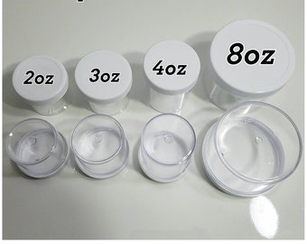8pcs 4oz clear plastic container, twist lid, clear jar, DIY toiletries container, organization, slime floam jar, air tight, crafts