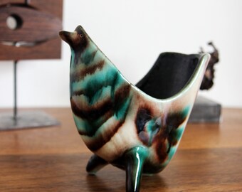 Zoomorphic ceramics signed accolay 60s vintage