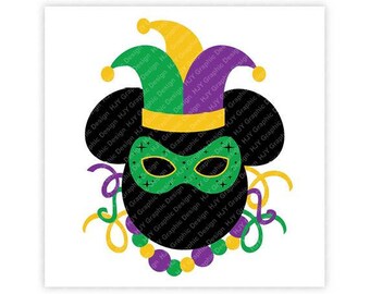 Disney, Mardi Gras, Icon Minnie Mouse, Icon Mickey Mouse Head, Mouse Ears, Digital, Download, TShirt, Cut File, SVG, Iron on, Transfer