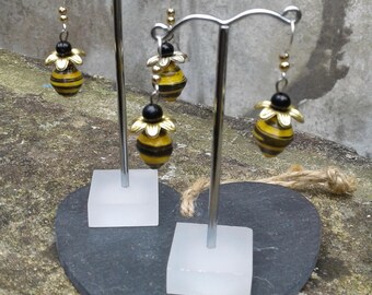 Bee Inspired Paper Bead Earrings
