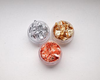 Nail art foil - 3 different colors - gold, rose gold and silver/ Nails/ Nail decoration/ Nail art supplies/ Gold nail foil/ rose gold nails