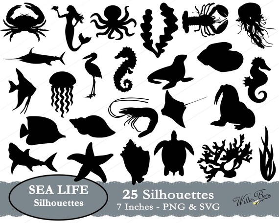 Download Sea Life Silhouette Clip Art Fish Under Water Mermaid