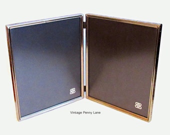 Vintage Picture Frame, Folding Brass Double Photo Frame, 8 x 10