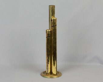 Vintage Brass Bank for Nickels, Dimes and Quarters, Vertical, When full will hold 50 dollars, Made in Korea, Great gift for kids