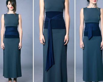 Dual color Obi belt, Wrap belt, Waist belt, High waisted belt