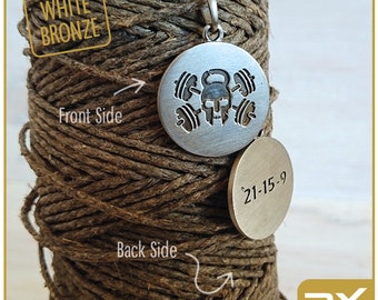 crossfit jewelry WOD Barbell cross fit gift Burpees Kettlebell crossfitter gift Jolly Roger Workout jewelry
