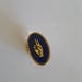 Vintage 1950s to 1960's pin, Girl Scouts/ Brownie pledge pin. blue enamel and brass, hallmark