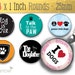 Dog Is Love - One (1x1) Inch or 25mm Round Pendant Images - Digital Sheet - Buy 2 Get 1 Free - Bottle Cap Images - Instant Download