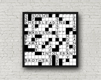 Custom Crossword Digital Print - Family Names, Descriptive Words, Etc...