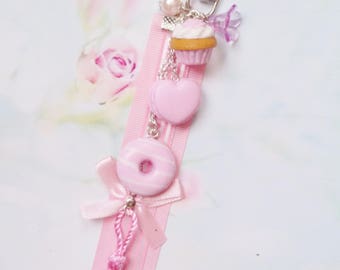 gioiello di borsa tratta rosa in fimo