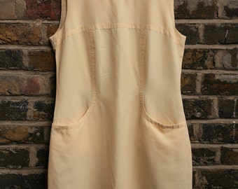 Vintage ladies lemon yellow shift dress 1960 size 10 small