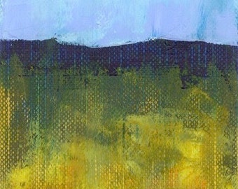 Original Abstract Landscape Oil Painting on Canvas Paper, ACEO, ATC, artist trading card