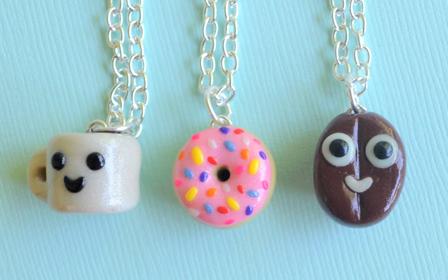 3 Best Friend Necklaces Polymer Clay Polymer Clay Charms