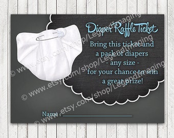 Boys Chalkboard Diaper Raffle Tickets