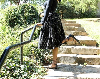 Paris Inspired Mid Length Gathered Skirt