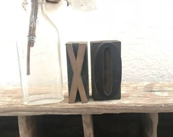 XO Letterpress / XO Letter Decor / Type Print / Letterpress Letters / Valentines Day / Vintage Letterpress / Farmhouse Decor / Love Letters