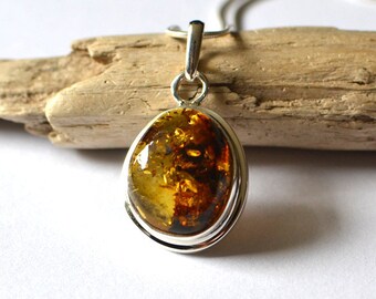 Amber Jewelry, Amber Pendant, Amber Necklace Pendant, Natural Amber Pendant, Silver Pendant, Amber Stone, Amber Jewelry