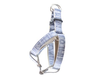 Southwest Chambray Dog Harness - Aztec Tribal Chambray Denim Front Clip Step In No Pull Harness