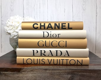 Gold and Silver Fashion Designer Inspired Book Set, Gold Silver Fashion Books, Fashion Coffee Table Books, Fashion Book Stack, Gold Books