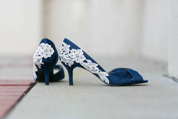 Wedding Shoes Navy Blue Wedding Heels/Bridal Shoes Navy