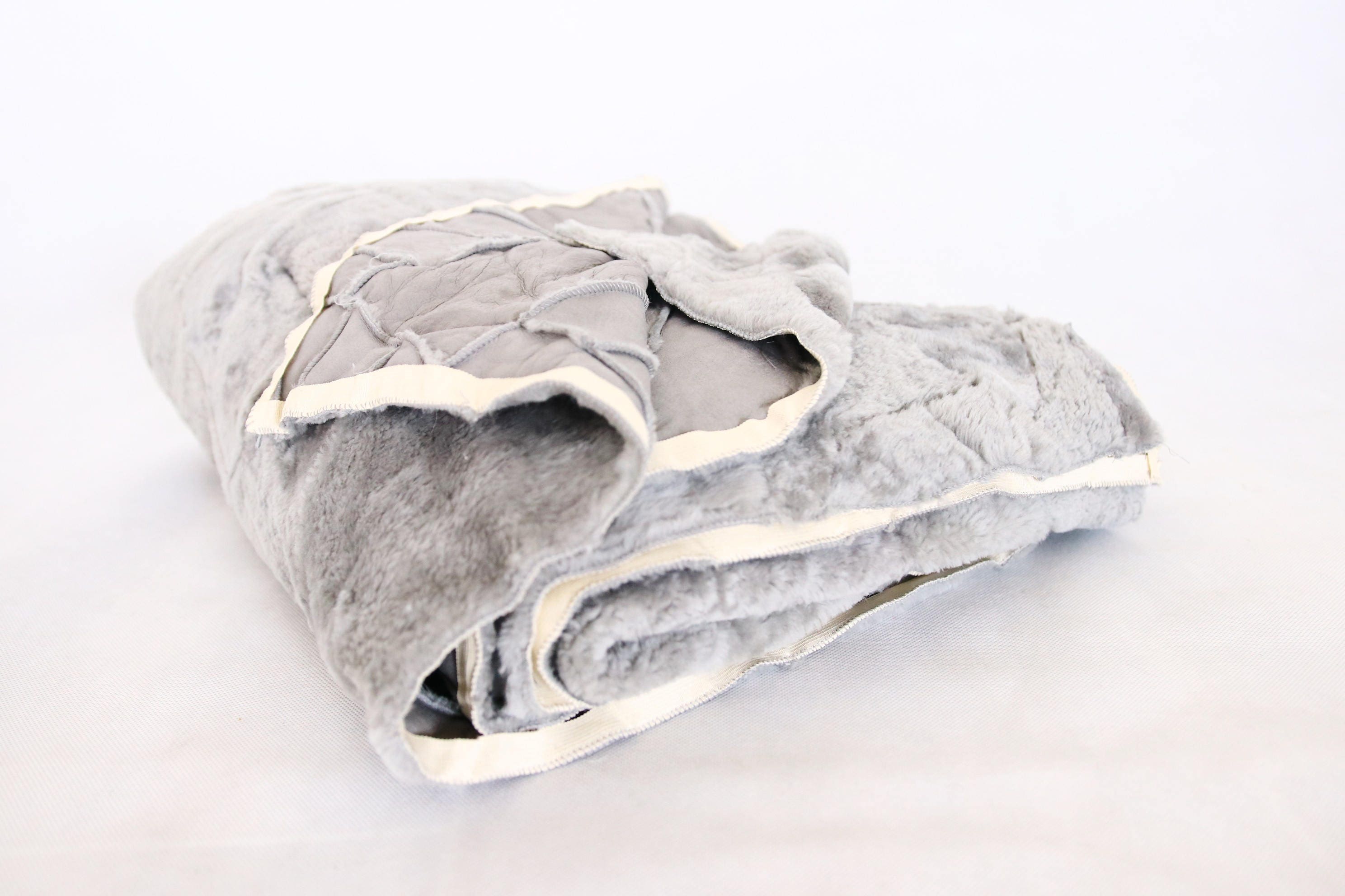 Sheepskin Throw Gray Bed Throw Gray