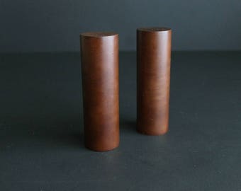 Vintage Mid Century Salt and Pepper Set Wood Mod Style