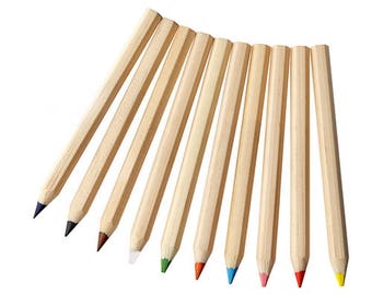 10 Chunky Personalised Colouring Pencils