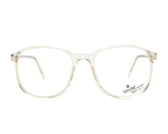 oversized clear frame glasses - crystal transparent vintage eyeglasses - new old stock / never used 80s eyewear - model 632