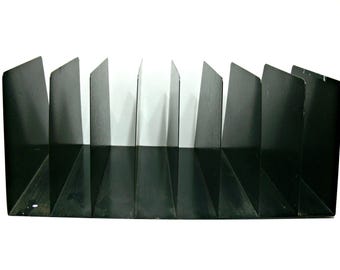 Metal File Organizer, Vintage Industrial Office Decor