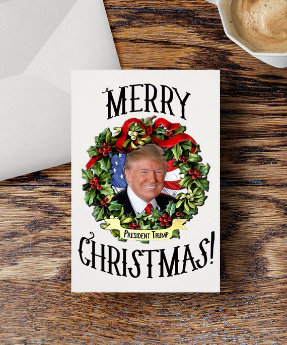 Donald Trump Christmas Card Merry Christmas Classic Wreath