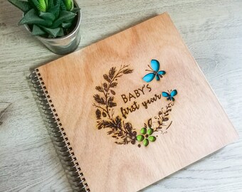 Watercolor Floral Baby Book, Personalized Baby Book, Baby Book Girl, Baby Shower Gift, Custom Baby Book, Personalized Baby Gift, Baby Book